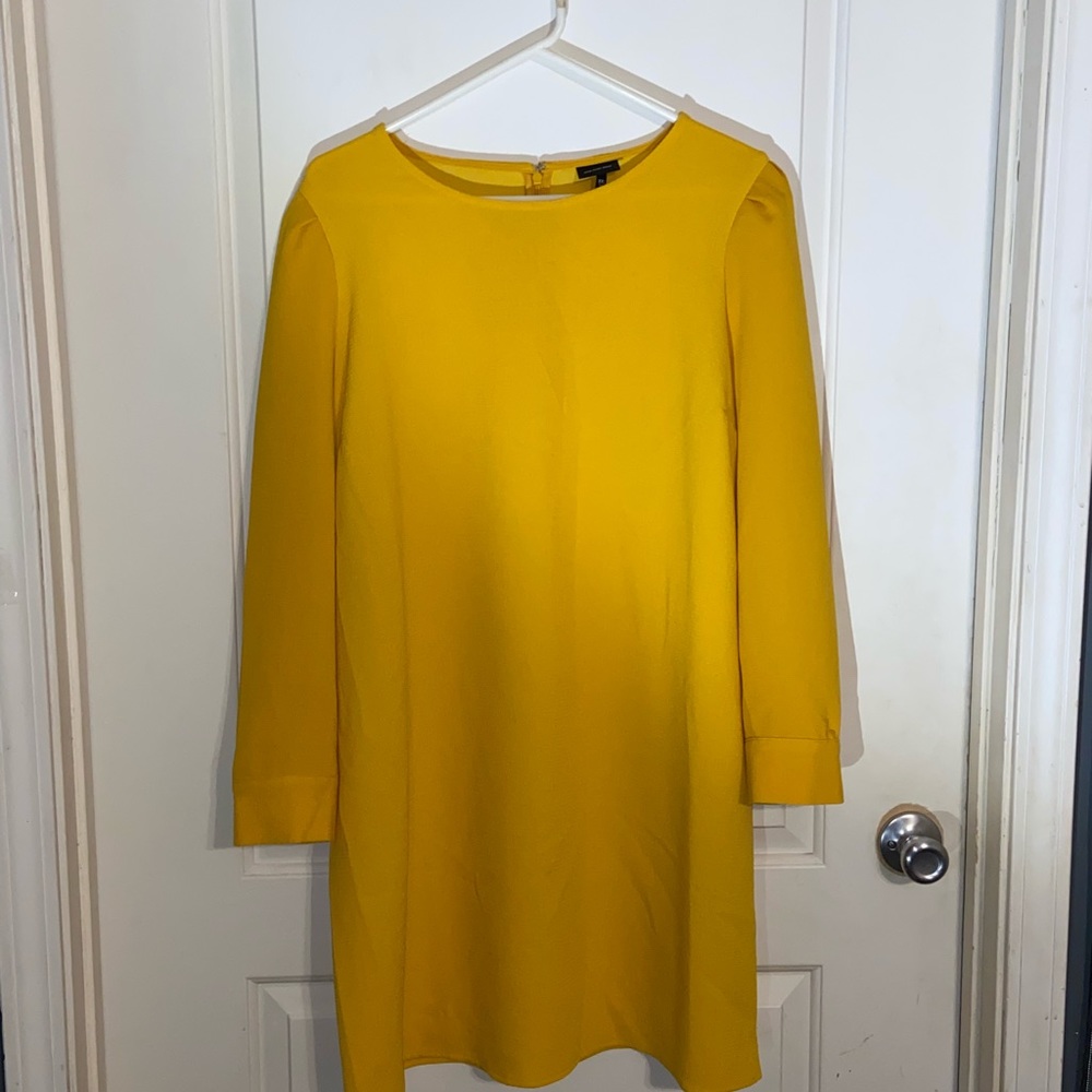 Who What Wear puff sleeve midi / yellow / XXL